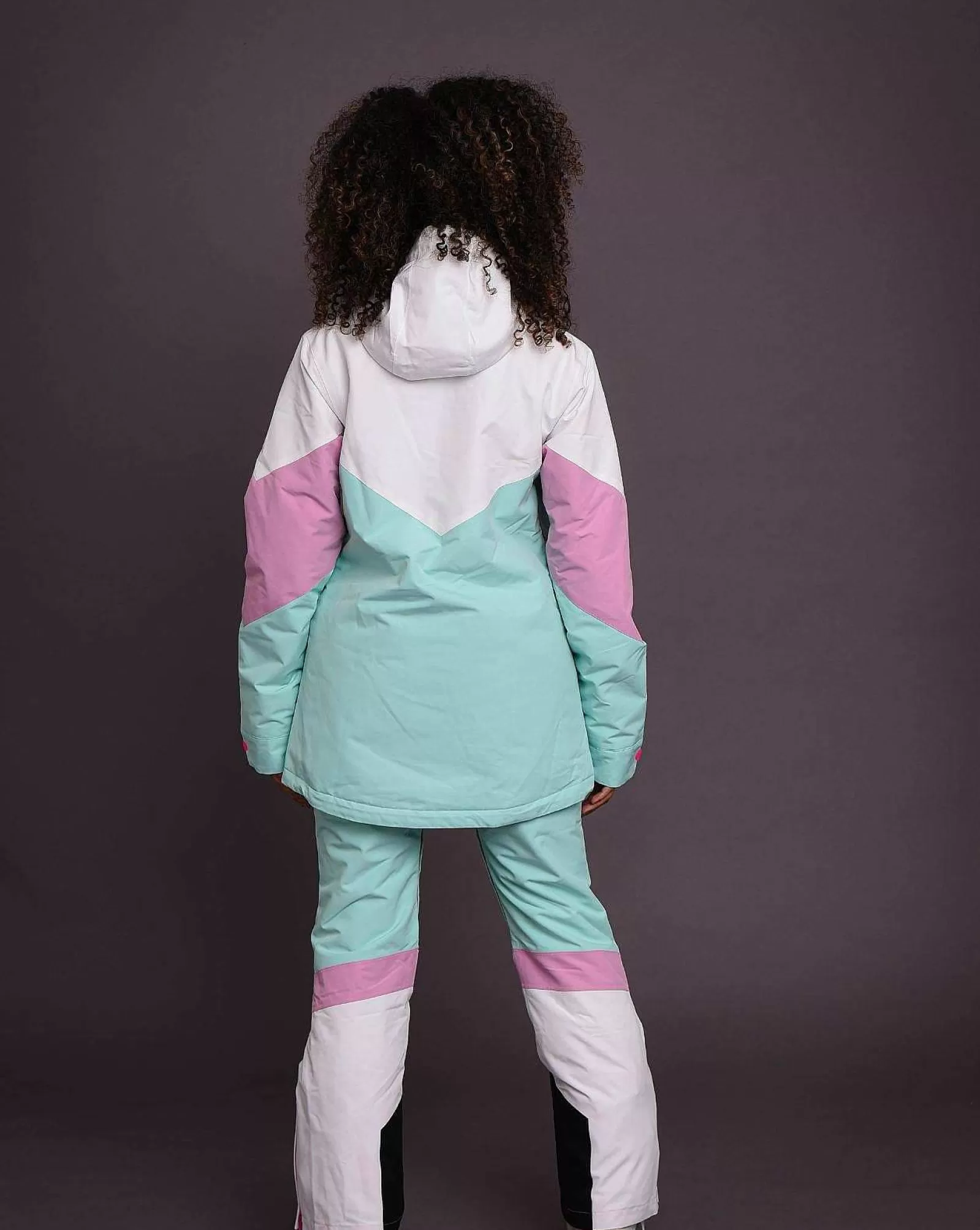 OOSC 1080 Jackets & Pants<1080 Women'S Ski & Snowboard Jacket - Pastel Pink, White & Pastel Mint