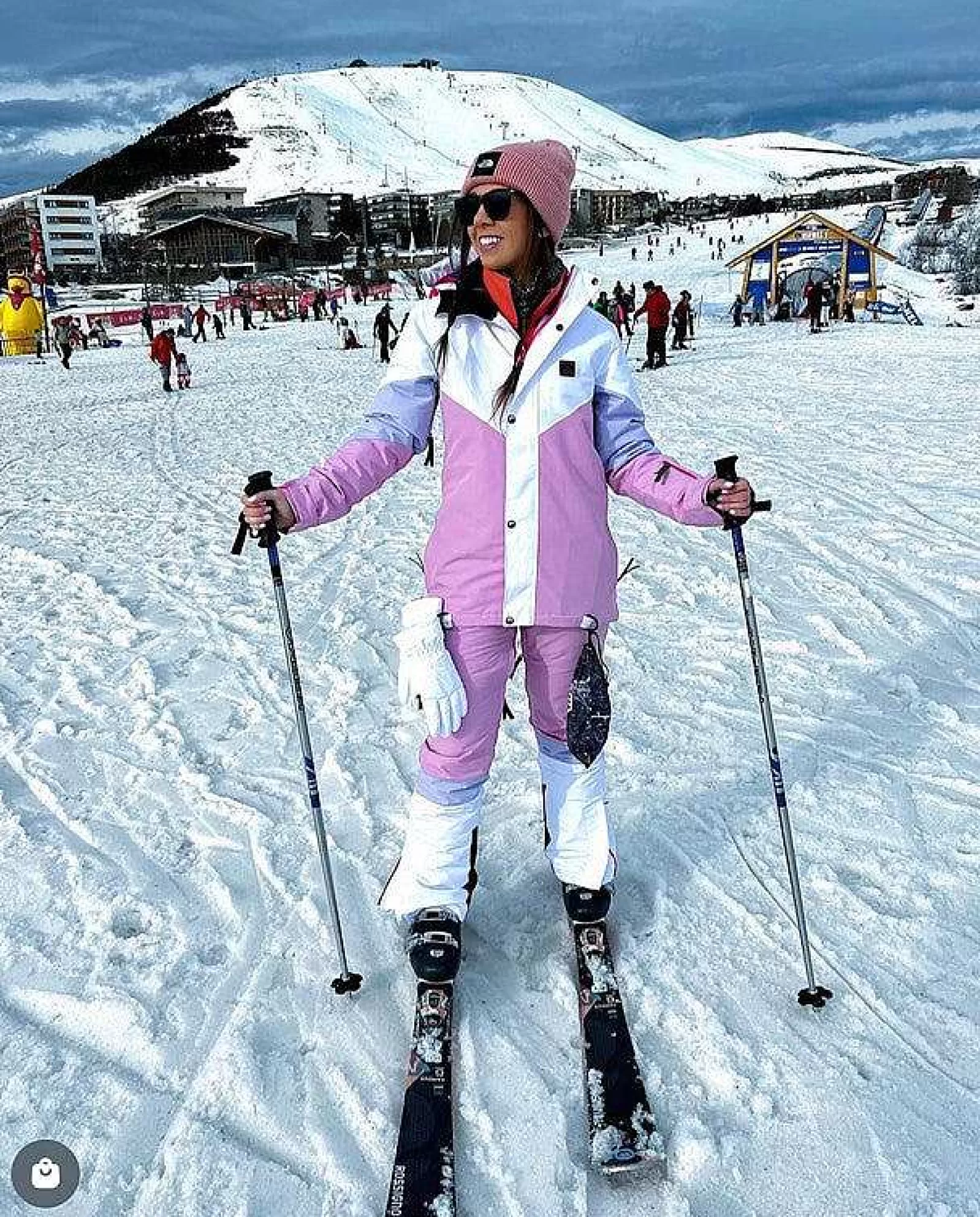 OOSC Snow Jackets<1080 Women'S Ski & Snowboard Jacket - Pastel Pink, White & Pastel Purple