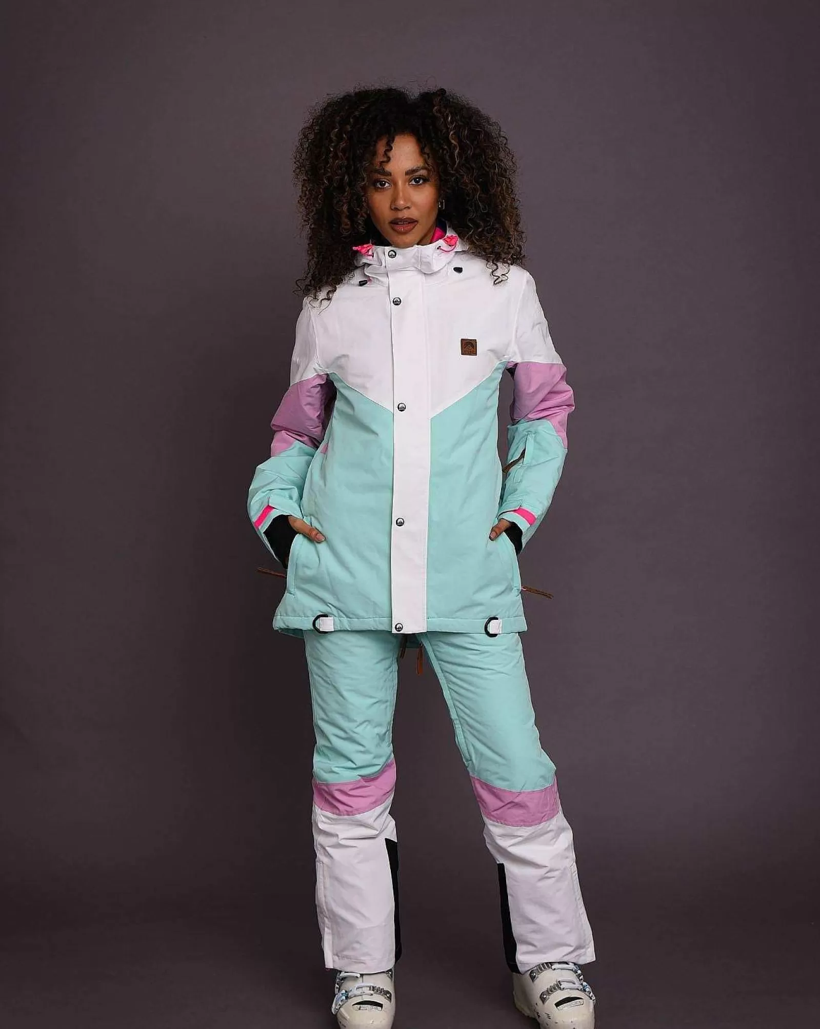 OOSC 1080 Jackets & Pants<1080 Women'S Ski & Snowboard Pant - Pastel Pink, White & Pastel Mint