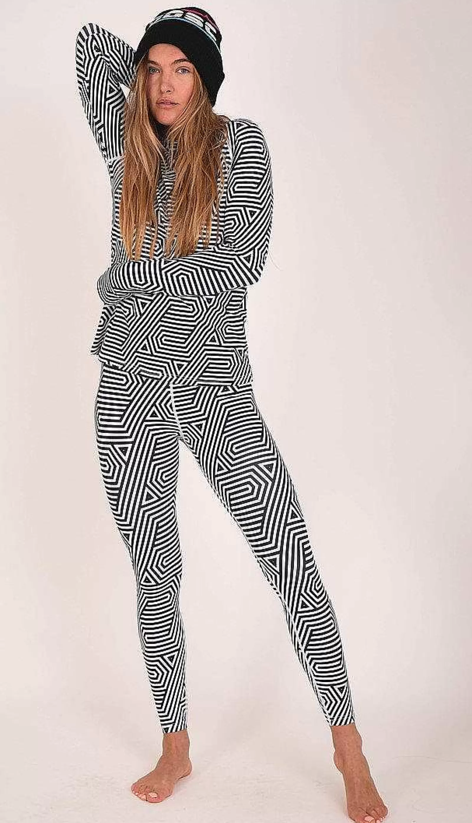 OOSC Baselayers<Fall Line Black & White Womens Baselayer Legging