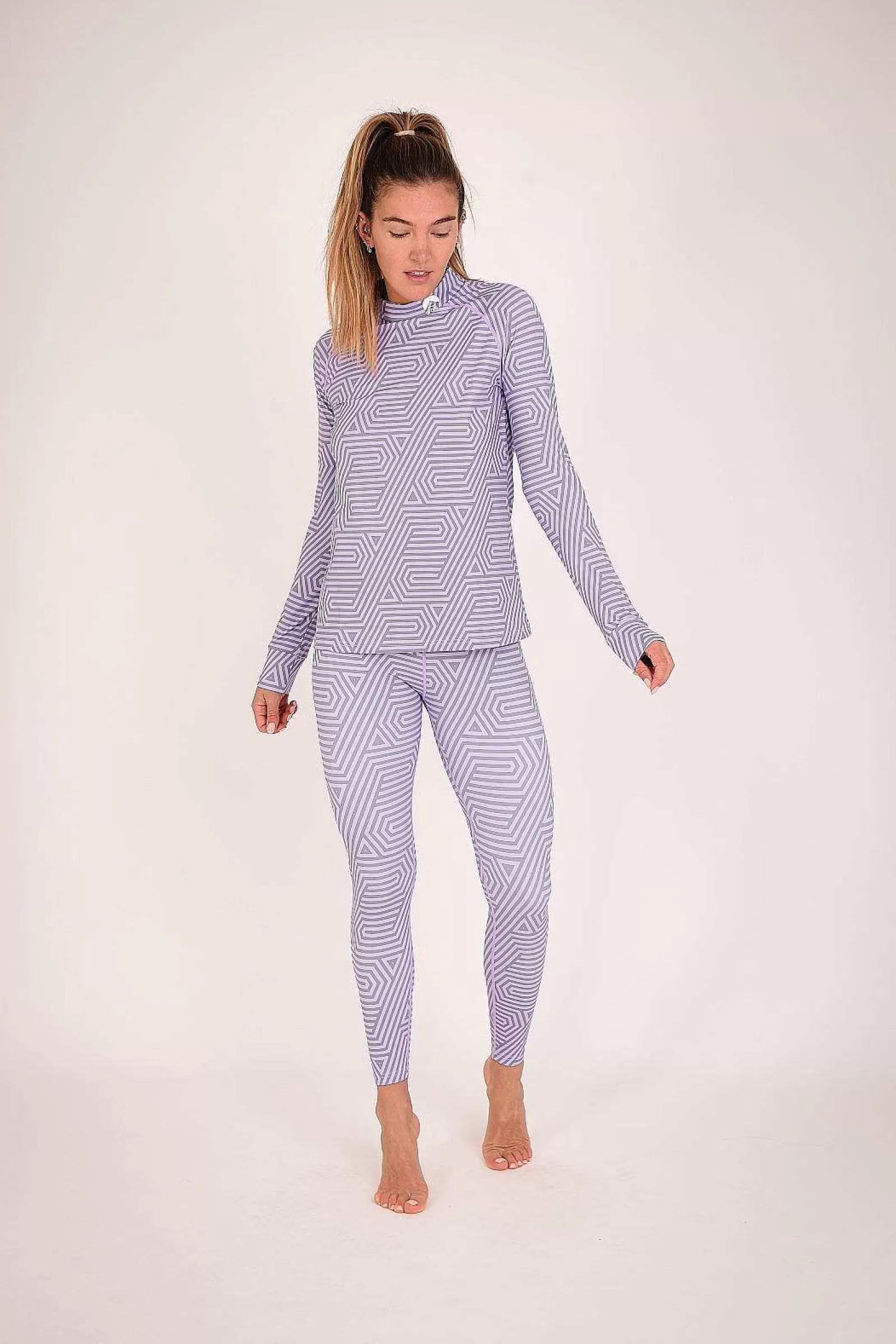 OOSC Baselayers<Fall Line Purple & Grey Womens Baselayer Top