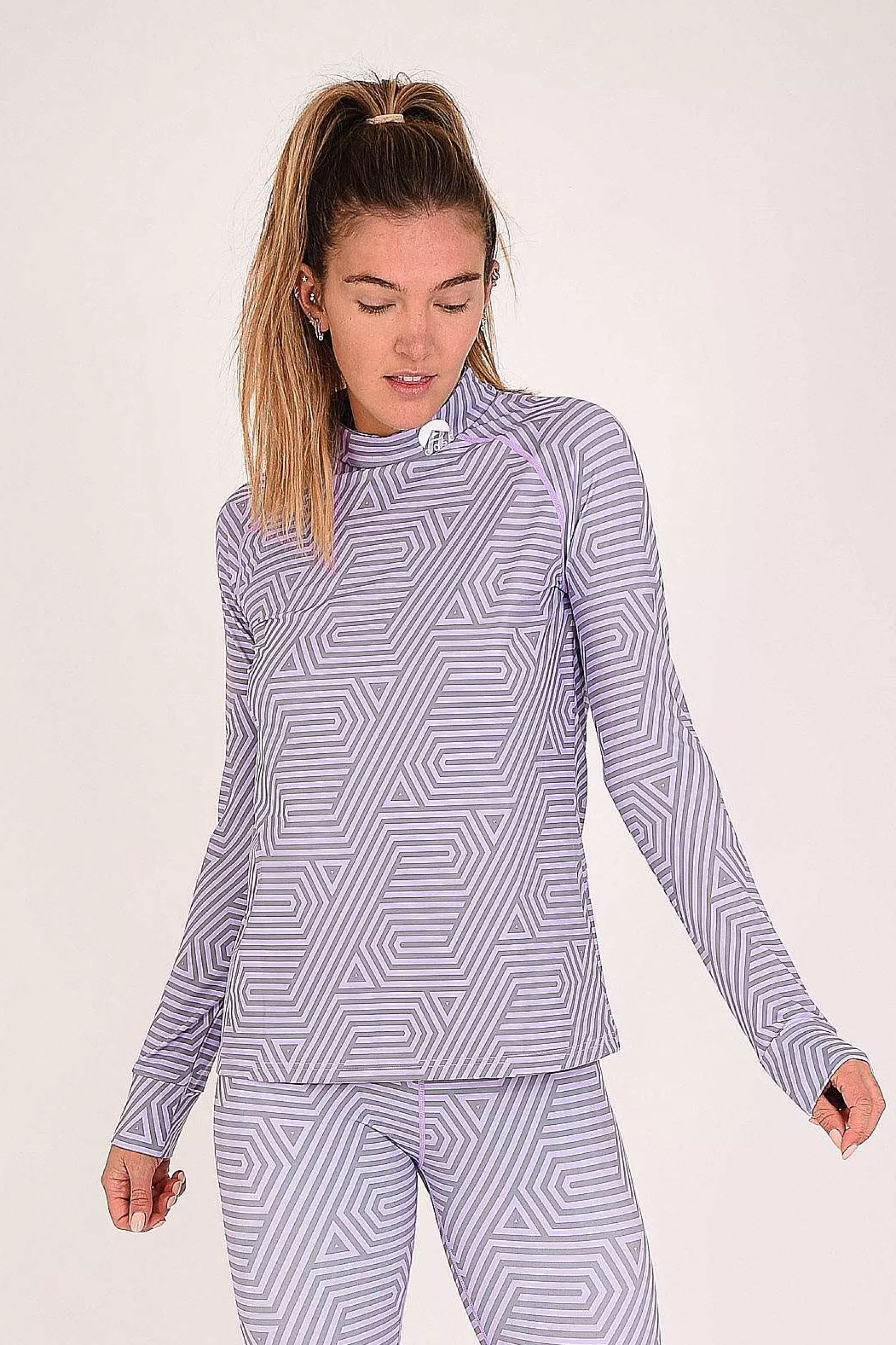 OOSC Baselayers<Fall Line Purple & Grey Womens Baselayer Top