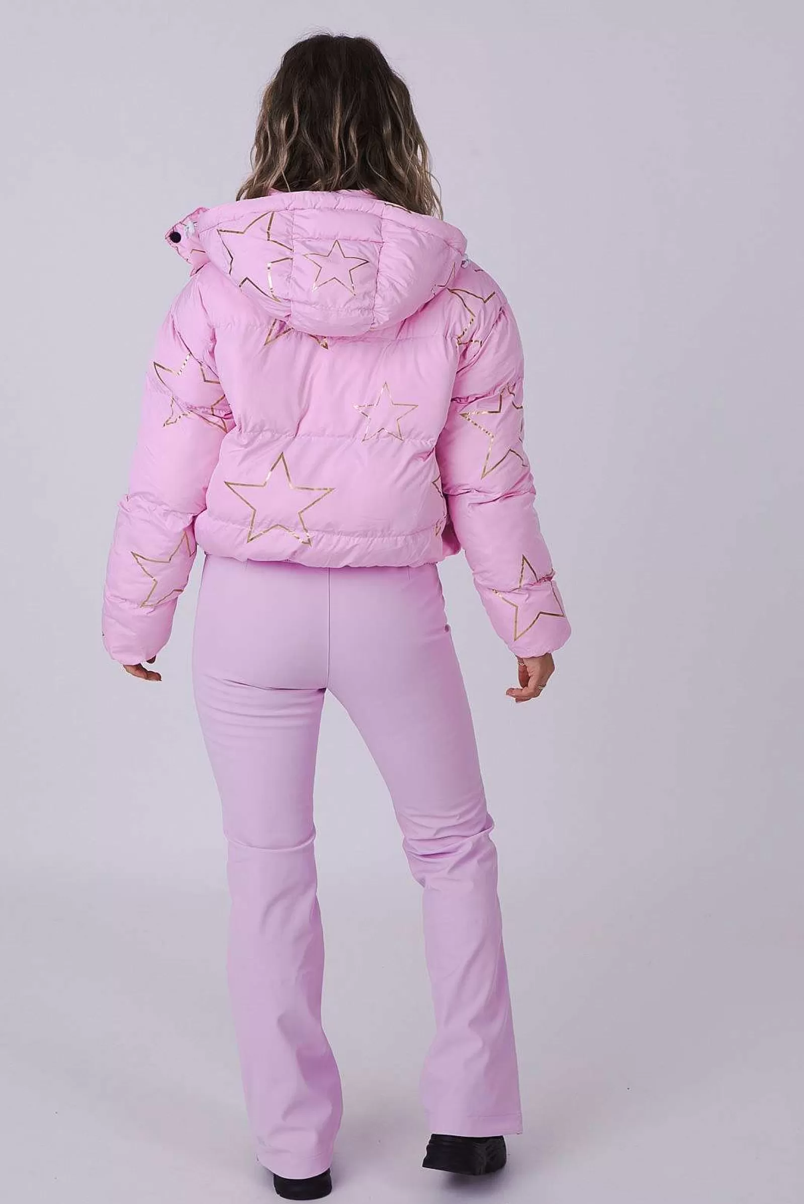 OOSC Chic Luxury<Pink With Stars Chic Puffer Jacket
