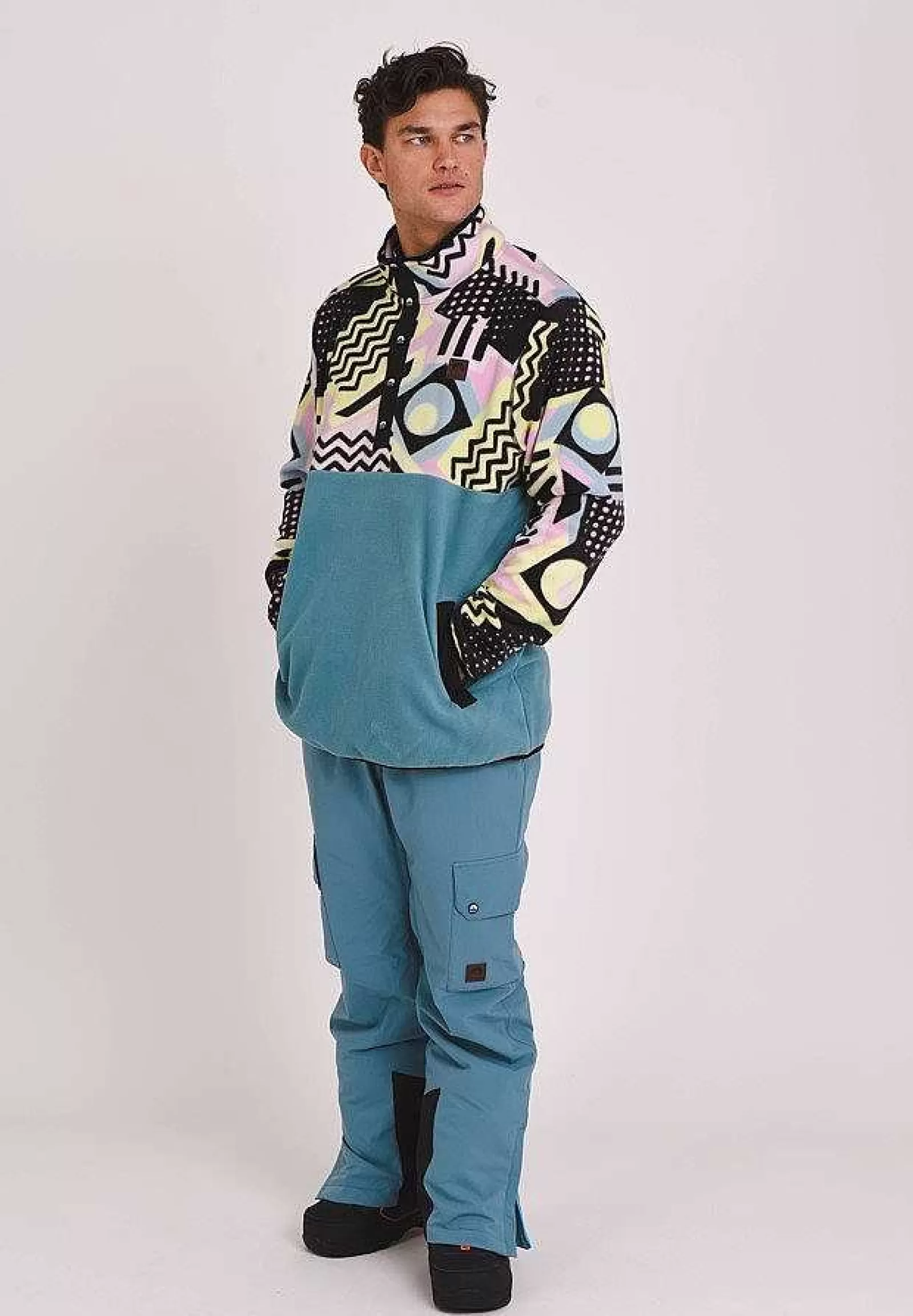 OOSC Fleeces<Saved By The Bell Fleece Teal - Men'S