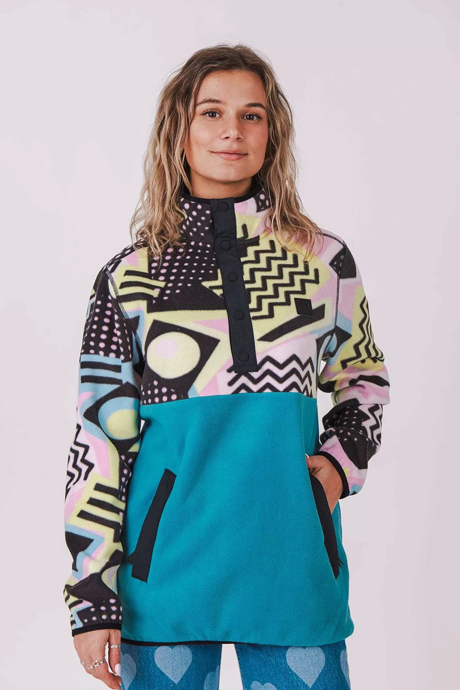 OOSC Fleece<Saved By The Bell Fleece Teal - Women'S