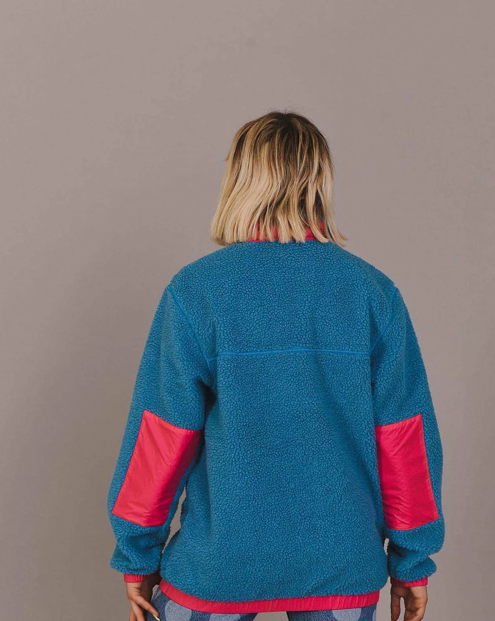OOSC Fleece<Sherpa Fleece Jacket Blue / Pink - Women'S