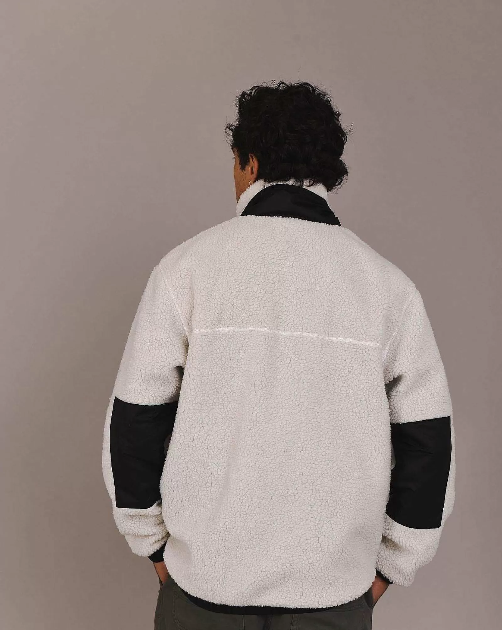OOSC Fleeces<Sherpa Fleece Jacket White / Black - Men'S