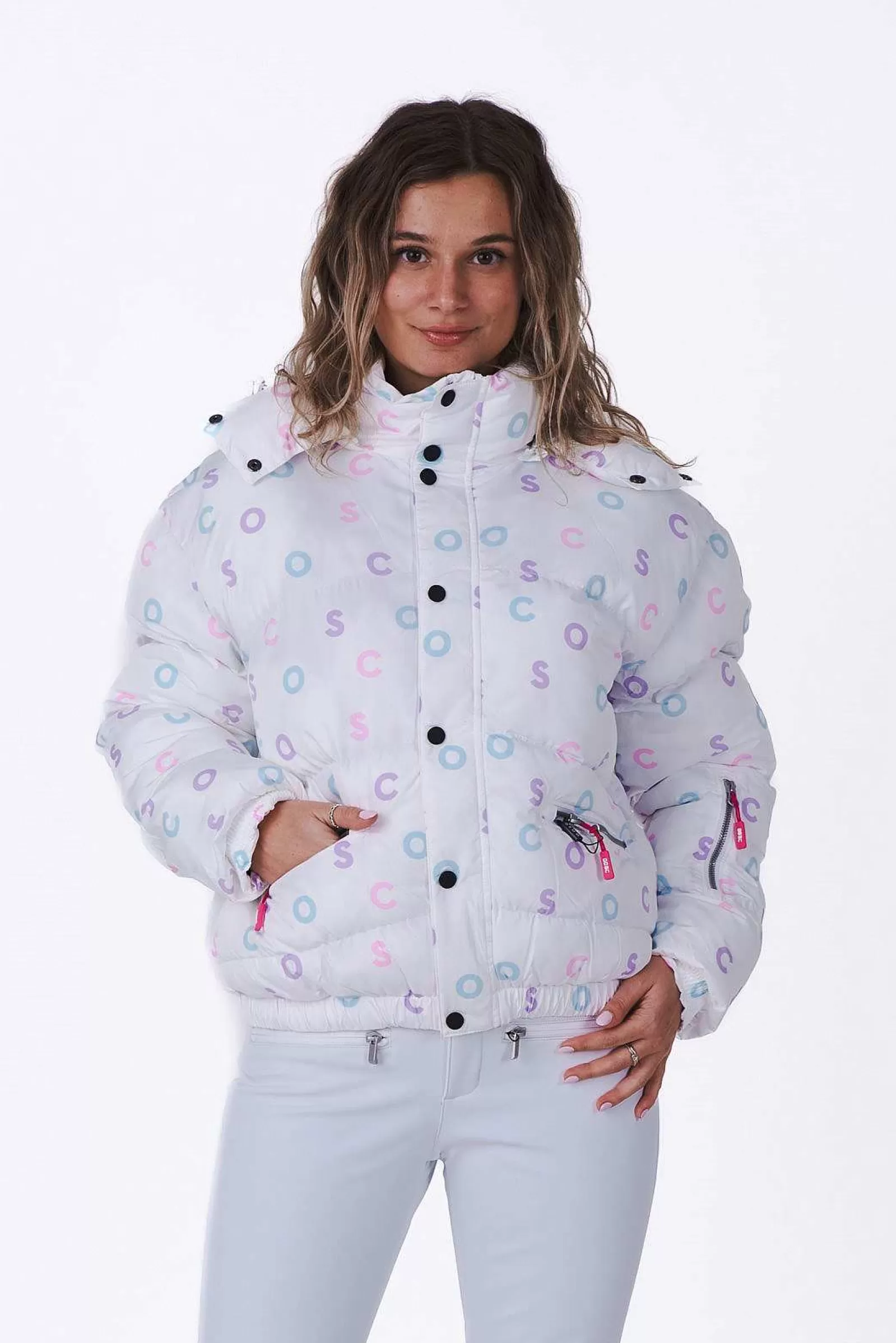 OOSC Chic Luxury<White Print Chic Puffer Jacket