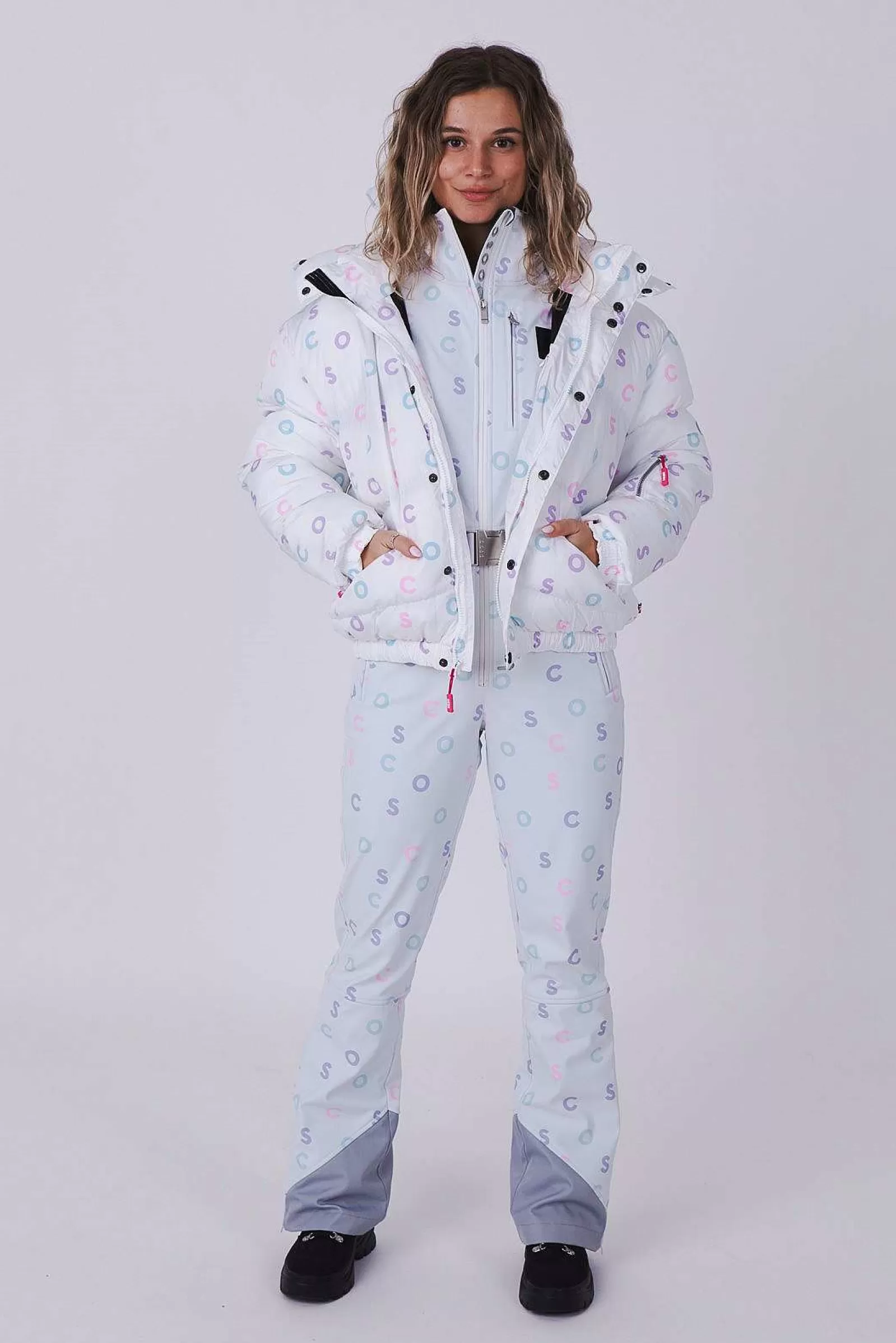 OOSC Chic Luxury<White Print Chic Puffer Jacket